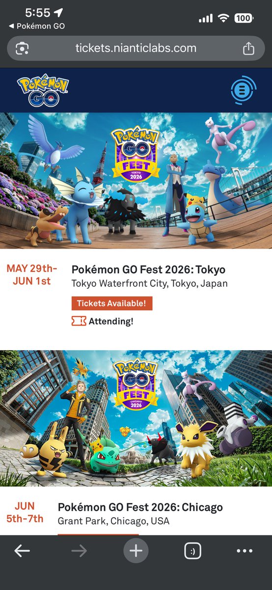2Sollegin's tweet photo. Idk which spirit woke me up at 5 in the morning but they knew I needed to be up at this treacherous hour to be able to get tickets for my 2nd in-person Go Fest! See you in Tokyo fellow trainers!! https://t.co/pxKSq1eHZR