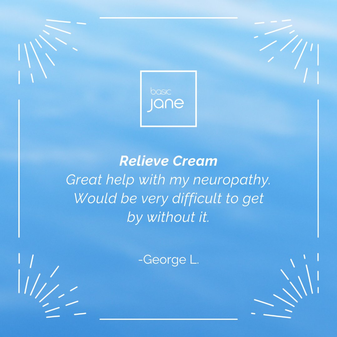 basic_jane_co's tweet photo. “Great help with my neuropathy. Would be very difficult to get by without it.” 💙

Hearing how our Relieve Cream helps people get through their day means everything to us. Designed to support targeted relief when your body needs it most.

#BasicJane #CBDRelief #RelieveCream https://t.co/J3N15wEEcL