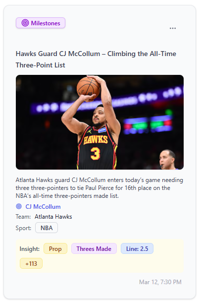 BeyondTheLineHQ's tweet photo. One thing the models won’t account for tonight:
CJ McCollum needs 3 threes to tie Paul Pierce for 16th on the all-time three-point list.
Look #BeyondTheLine https://t.co/TBbzNxHM1N