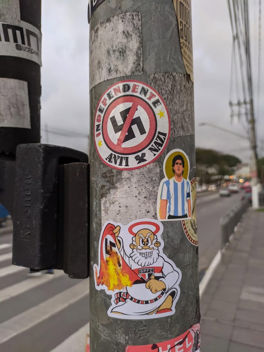 The anti-nazi sticker of São Paulo FC supporters.