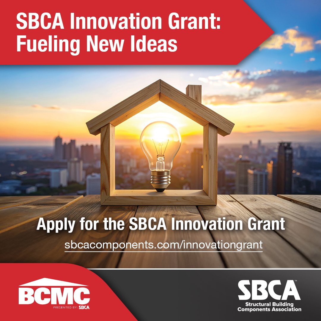 bestwaytoframe's tweet photo. The SBCA Innovation Grant is open for applications. Share your ideas and help move the industry forward with your innovations! 

Deadline to apply: May 15th

Learn more and apply: https://t.co/qIykbiCcuk

#innovation #trusses #industryideas #newideas https://t.co/tfYXJa4IyB