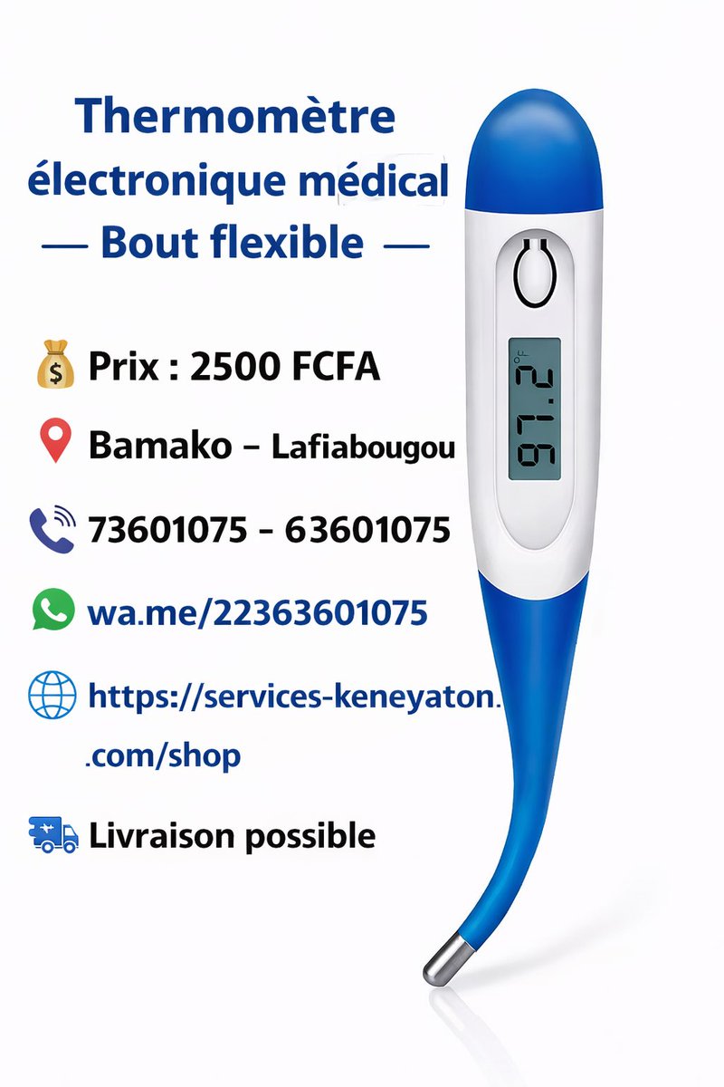 Servicekeneyato's tweet photo. 📍 Bamako – Lafiabougou
📞  73601075-63601075
https://t.co/rIr8mA9y7s
🌐 https://t.co/7Gxm3XfwGr
✉️ sav@services-keneyaton.com
🚚 Livraison possible https://t.co/up41ZOVhCD