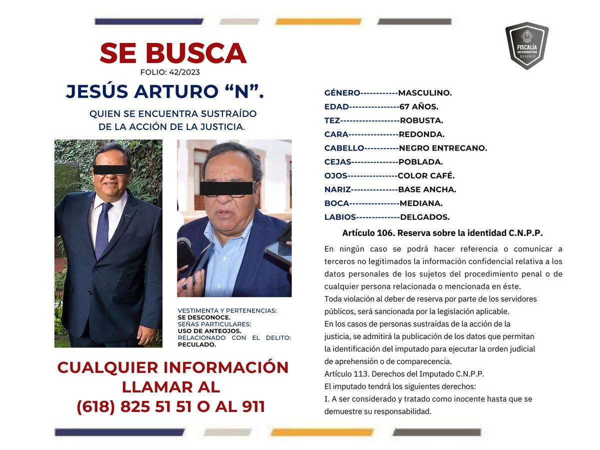 Fiscalía Anticorrupción Durango tweet media