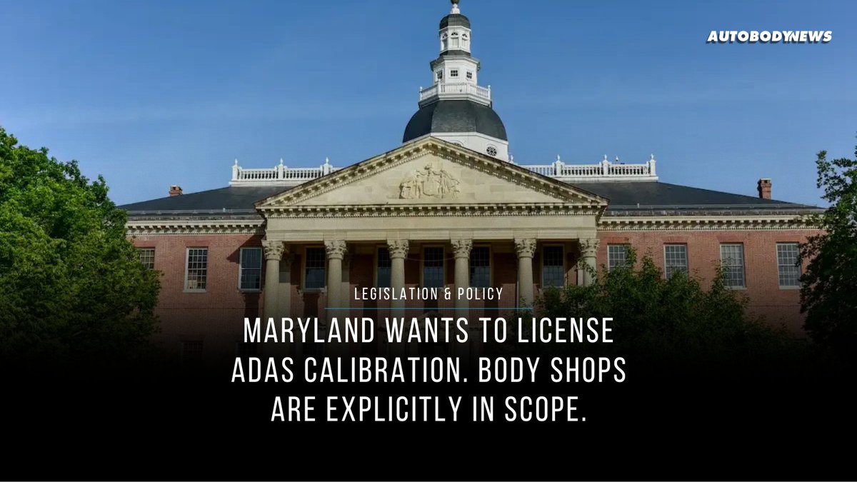 autobodynews's tweet image. Maryland wants to license shops that perform ADAS calibrations and tie the work to OEM specs. 

Here's what's in the bill: ow.ly/rFN350Yt9uR

#ADASCalibration #MarylandBusiness #VehicleSafety