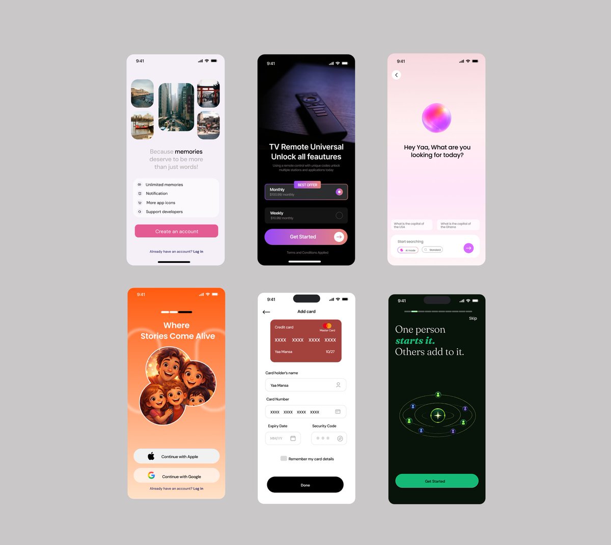 nanayaap1's tweet photo. A few mobile UI concepts I’ve been working on lately. Always experimenting with new product ideas and interaction patterns. #viral #UIUX #UIDesigner https://t.co/ggiHW1GUkI