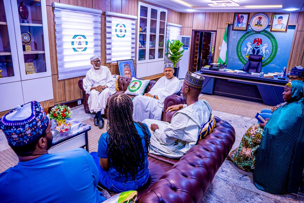 HMMohammedIdris's tweet photo. I received a delegation from WhiteInk Institute for Strategy Education and Research (WISER), led by the President and Founder, Brig. Gen. Saleh Bala (Rtd), on a courtesy visit at @FMINONigeria HQ today. 

They’re carrying our invaluable work in knowledge-building and capacity-building in Nigeria and beyond, and at FMINO we’re very much welcoming of beneficial partnerships such as this.