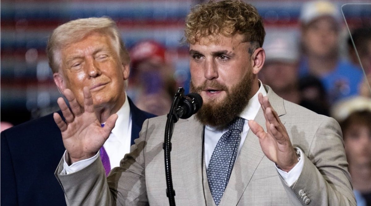 zaptrapped's tweet image. Trump just predicted Jake Paul could run for office one day and joked he’d have his full endorsement! 😲 Genius move or total meme? What do you think—future POTUS or nah? Drop your takes! #JakePaul #Trump #PoliticsOrMe
