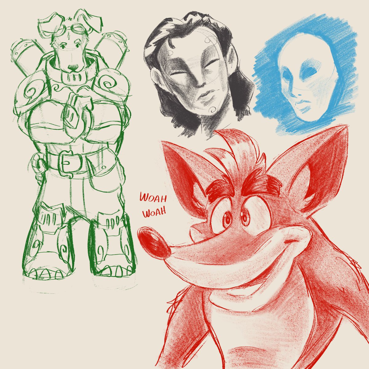 Sketch Dump ✏️

You can support me, see all of these, and more cool stuff before anyone by becoming a patron on the link down my bio. 

This was made using Infinite Painter with my custom brushes. 

#sketchbook #sketch #digitalart #tallerdepedro #fanart