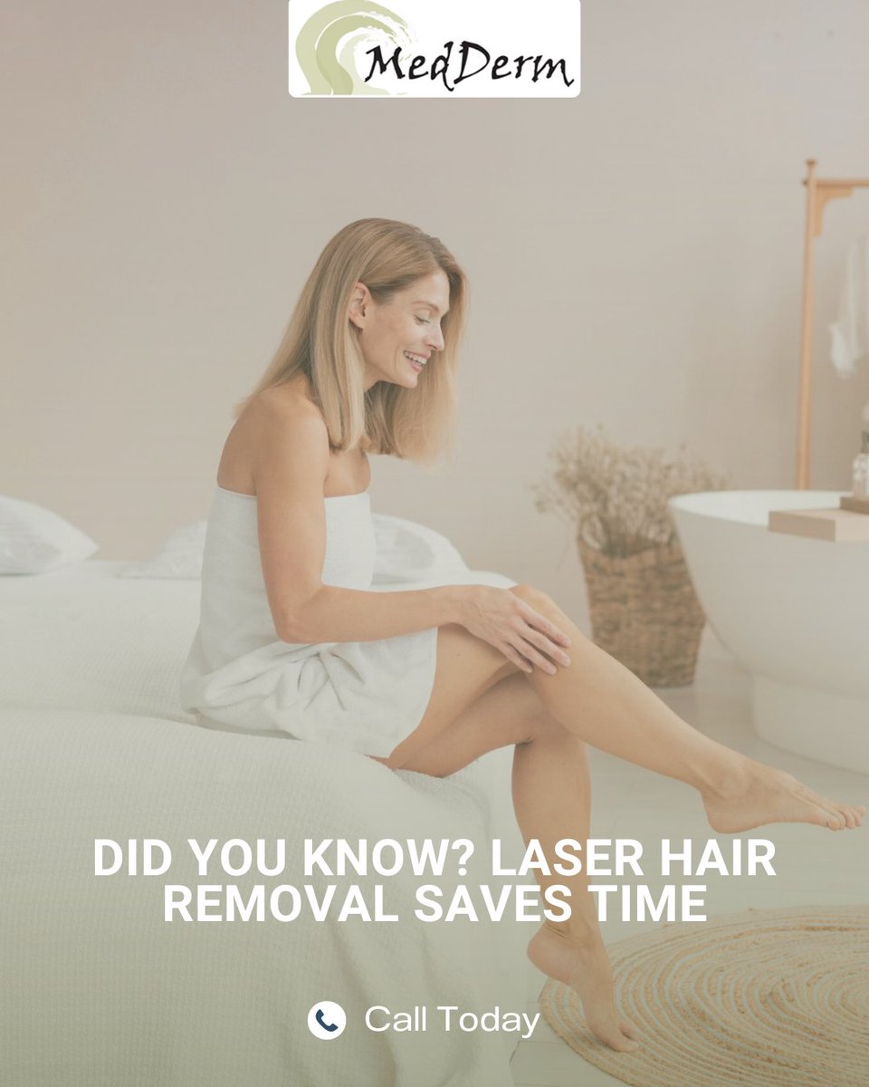 MedDerm's tweet photo. Tired of shaving every day? Laser hair removal reduces hair growth so you spend less time on grooming and more time doing what you love. #LaserHairRemovalFacts

https://t.co/DpkpdRIpua https://t.co/X1SQsFIhr4