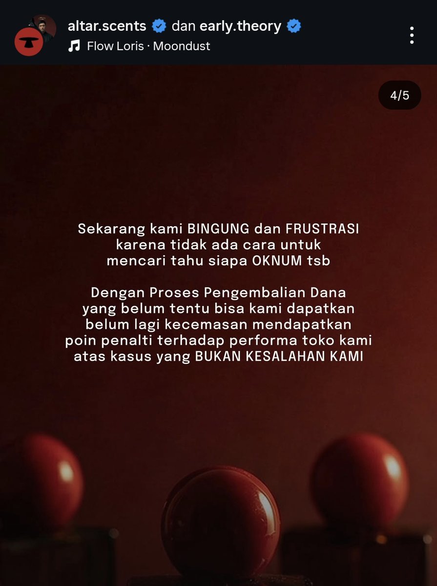 Sebuah keluh kesah dari brand Altar Scents, terkait banyaknya kasus pencurian paket parfum

Ada yang ngalamin?