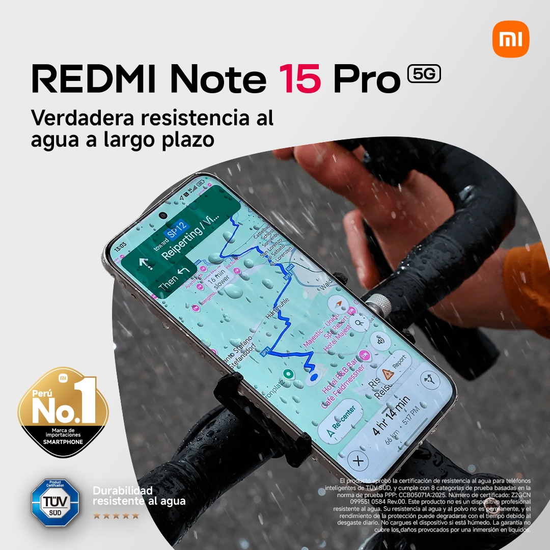 XiaomiPeru's tweet image. Los días grises también son para crear.
Gracias a su resistencia al agua diseñada para el uso a largo plazo, el #REDMINote15Pro5G sigue funcionando. 🌧️

Consíguelo aquí: shorturl.at/E8cIP