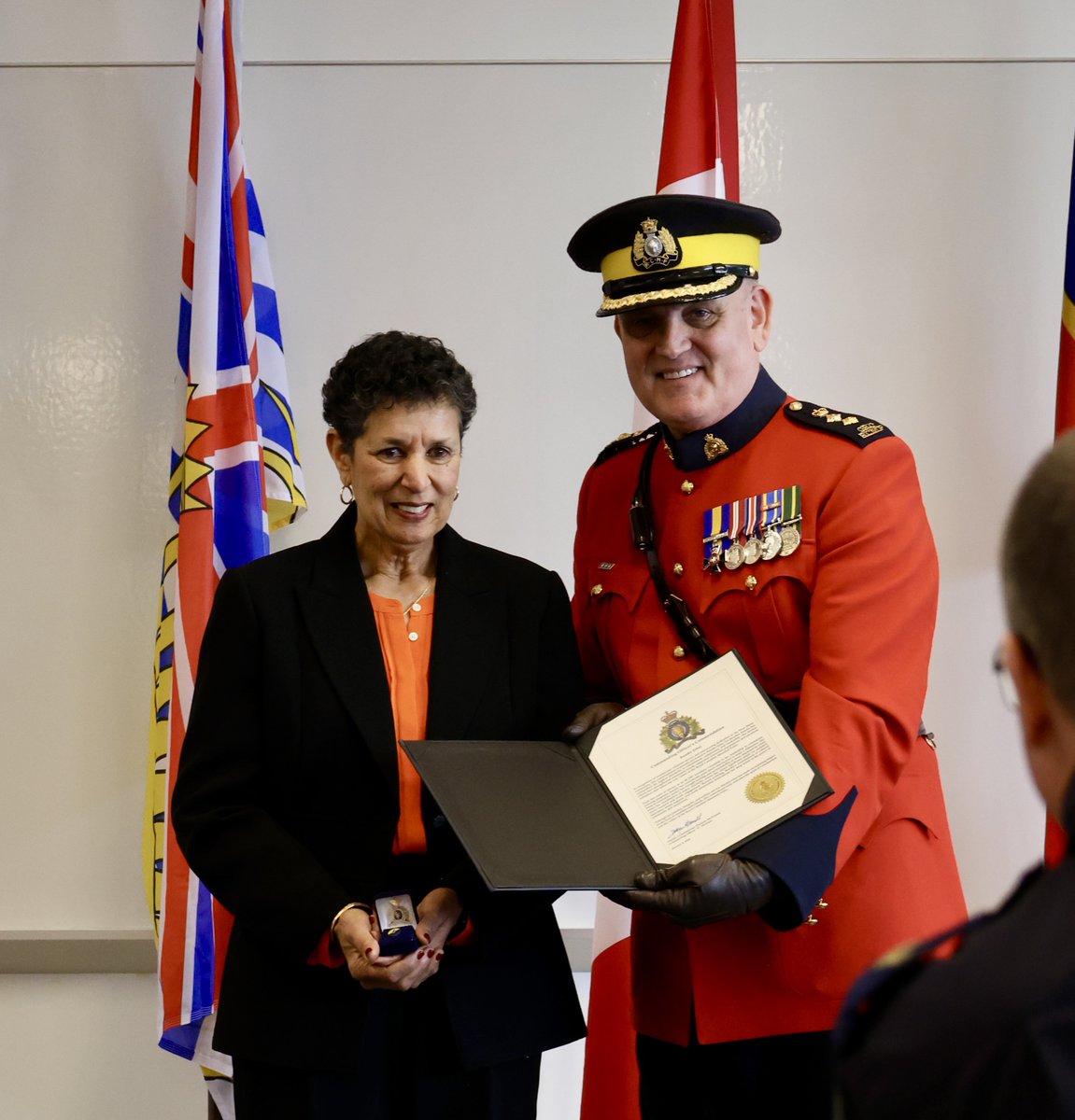WestshoreRCMP's tweet photo. Congratulations to Randie Johal, our West Shore Restorative Justice Coordinator and long-time volunteer, who received the BC RCMP Commanding Officer’s Commendation today.

Alongside the many hours she dedicates to leading our Restorative Justice program, Randie served for years as an Auxiliary Constable and now helps lead many of our Cops for Cancer fundraising efforts. 

Her work fosters accountability, healing, and connection — values that reflect the very best of community policing.