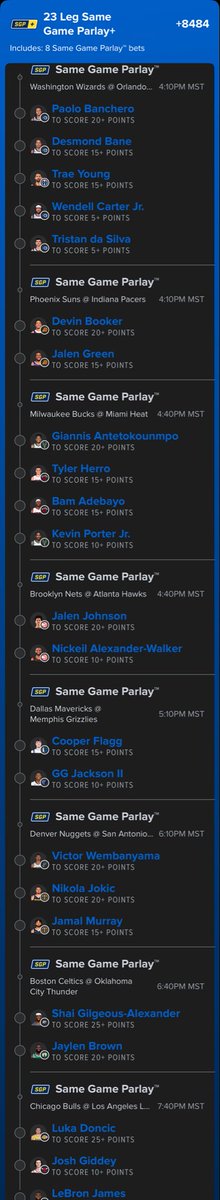 Jayprizepic's tweet photo. NBA LOTTO @playbook #nbabet #sportsbet #fanduel #SportsGambling https://t.co/lNDIsBqA7U
