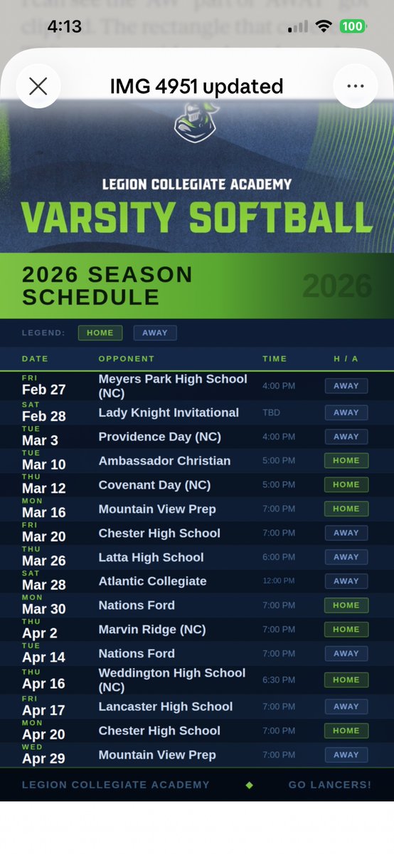 Legion Softball tweet media