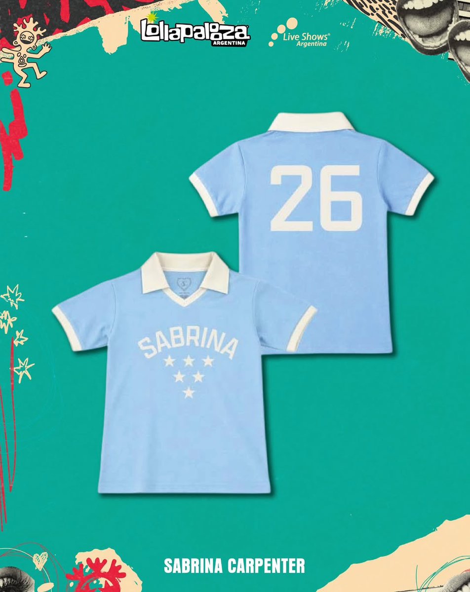 SCANews_'s tweet photo. 🚨| Sabrina Carpenter's merch for Lollapalooza Argentina 🇦🇷 https://t.co/GIM99RFsuI