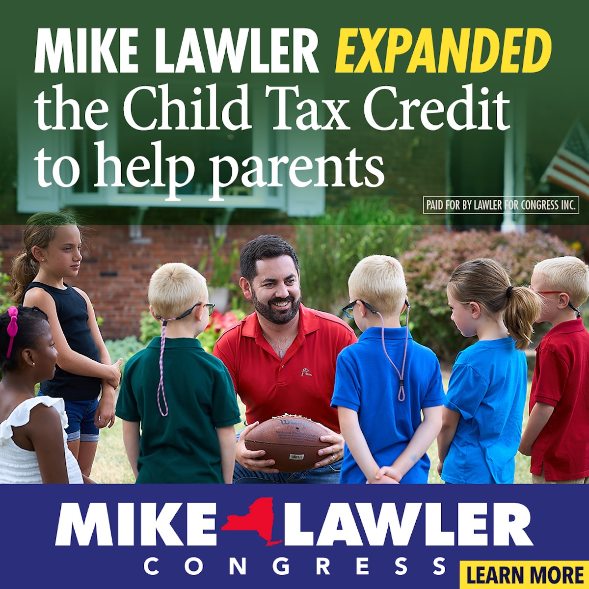 lawler4ny's tweet photo. Congressman Mike Lawler expanded the Child Tax Credit to help make raising a family more affordable.