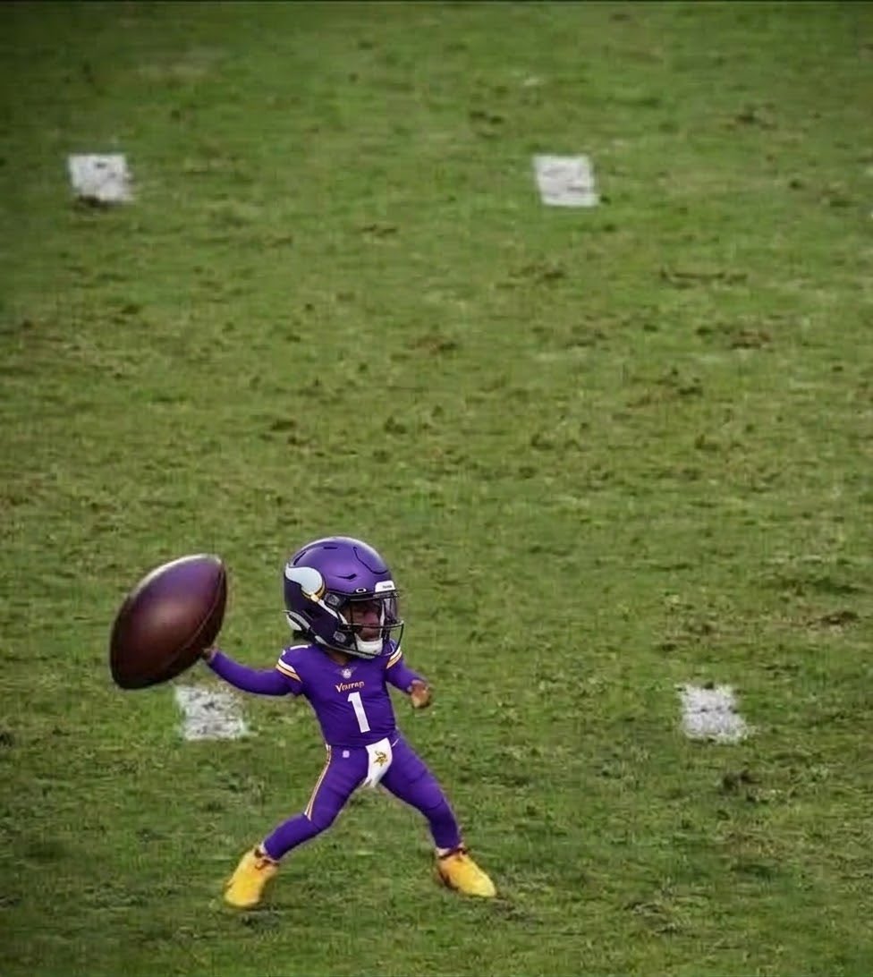 Kyler Murray when he sees a wide open Justin Jefferson: