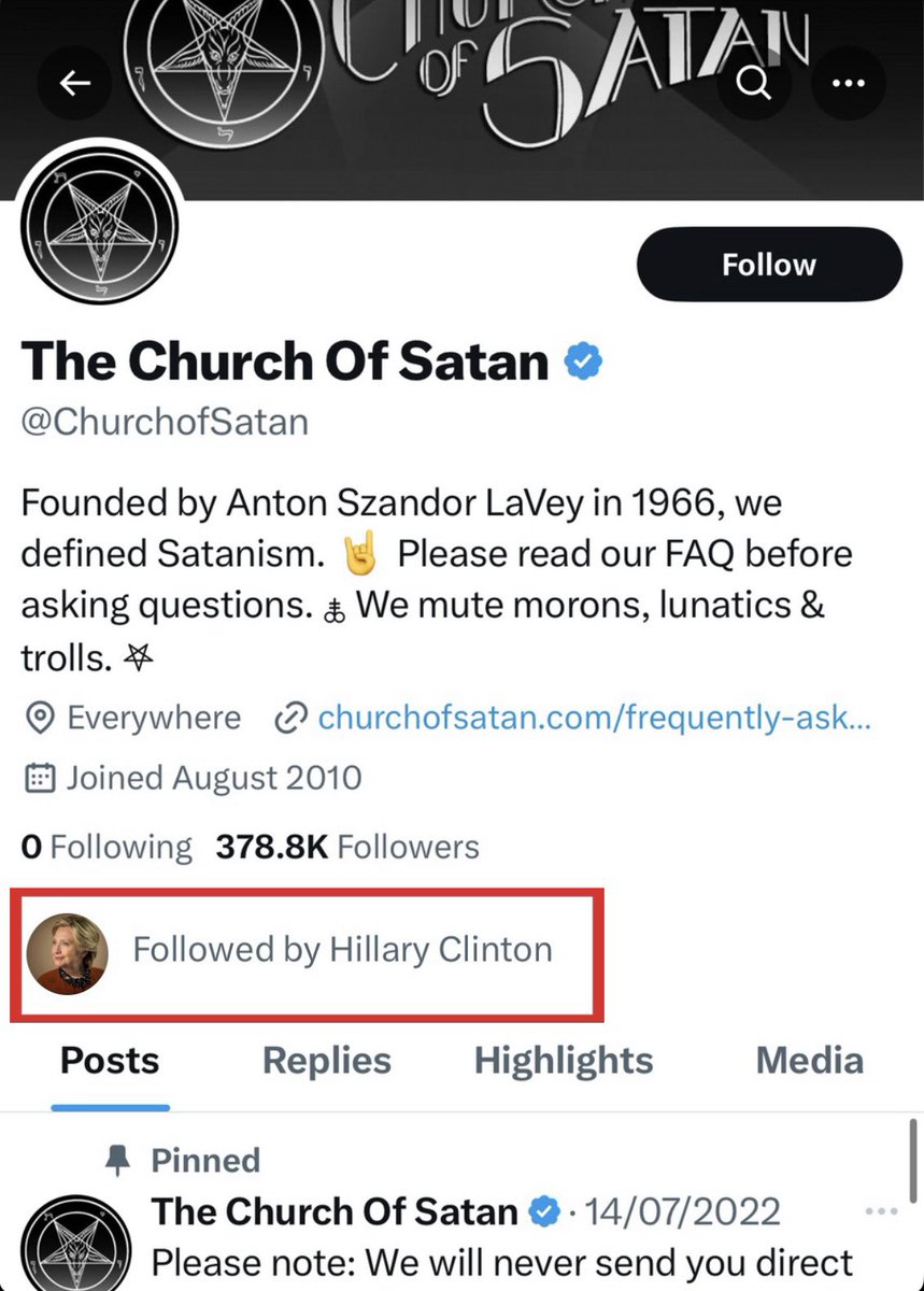 deepwebslinger's tweet photo. We all know who #EvilHillary REALLY worships. Can't wait for Anthony Weiner's laptop 💻 secrets to explode into the open!
Think she's already been "dealt with"? Spill your thoughts! #ClintonConspiracy #WeinerLaptop https://t.co/c8TmGO3DuD