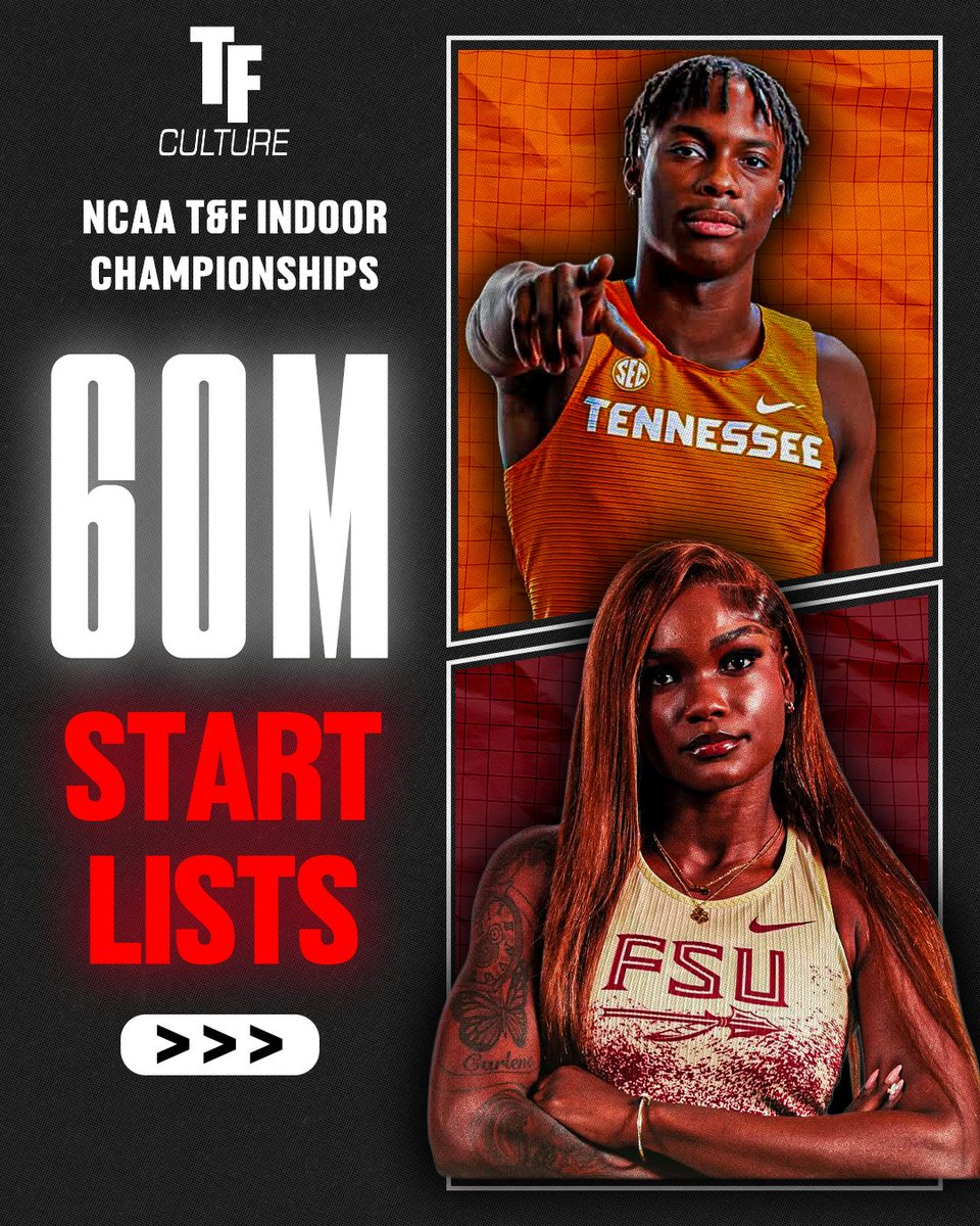 tnfculture's tweet photo. NCAA Indoors 60M Start Lists
#trackandfield #ncaatrackandfield #ncaa https://t.co/bOffyRwuaE