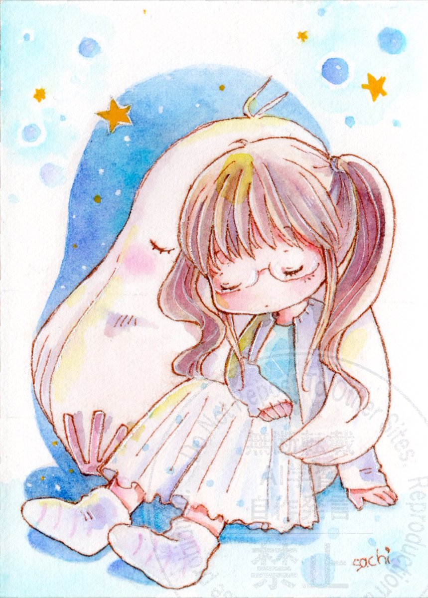 「おはようございます まだ、ねむいの…」|チコリ@✨🐸羽根🪶としっぽ展のイラスト