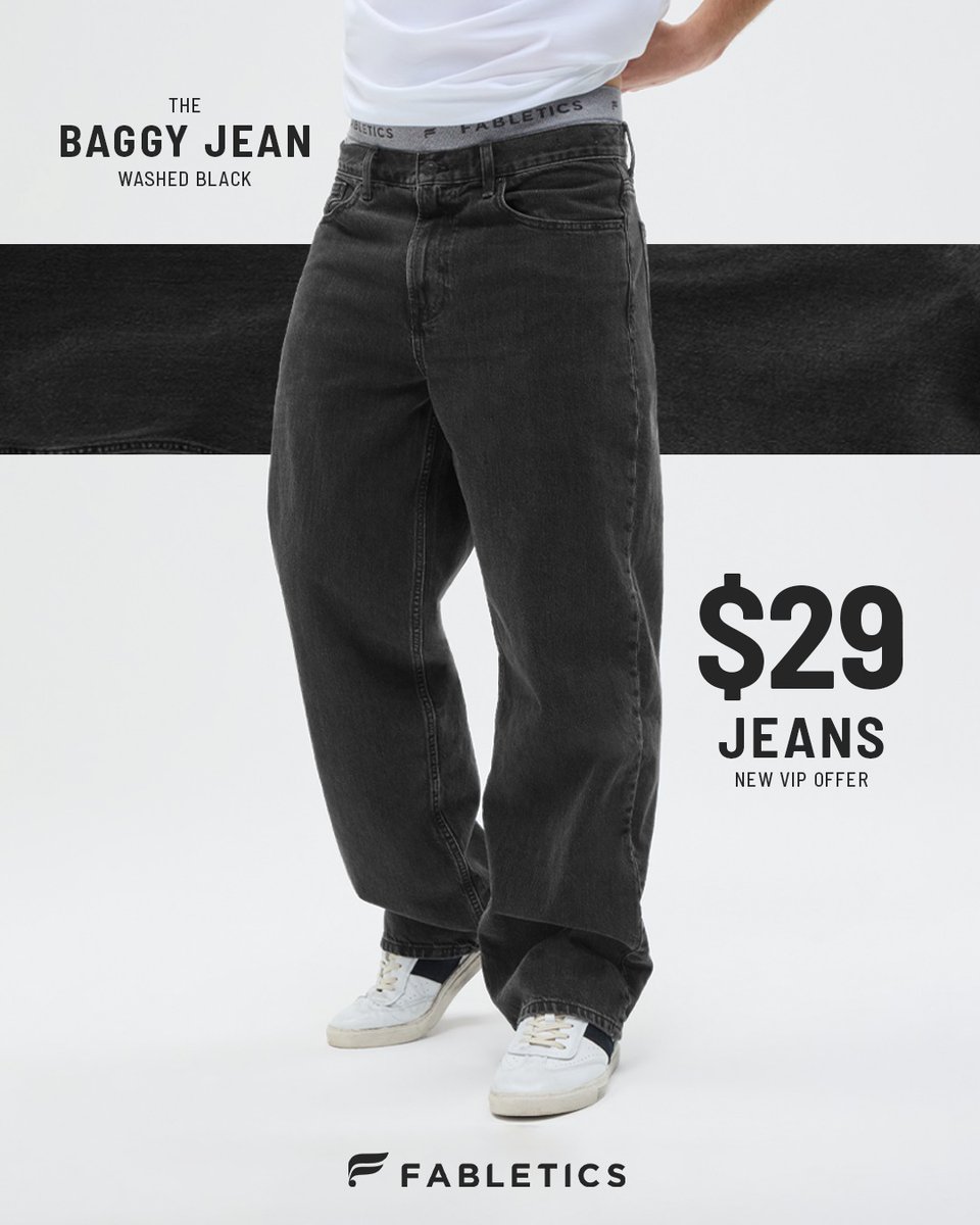 fabletics_men's tweet photo. Fabletics denim is HERE. Don’t wait, click to shop the new collection with this limited time introductory offer now.