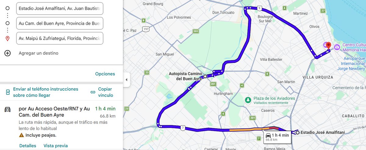 marcepatroncini's tweet photo. La vuelta de los visitantes es una burla y no tiene sentido insistir nuevamente en el corto plazo

Vélez, para ir a Vicente López con sus hinchas, los obligan a ir por Camino del Buen Ayre

Directo a Platense eran 14 kilómetros. Con el Aprevide serán 67. ¡Una locura total! https://t.co/8Queo5dvv5