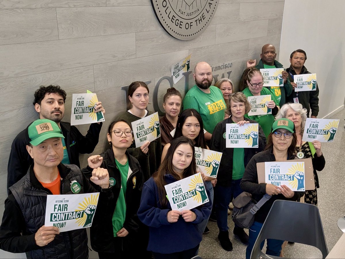 afscme3299's tweet photo. UC Law's Board of Directors would rather stop their own meeting than listen to workers. Today, we mobilized to SHUT IT DOWN and reminded them that our voices WON'T be contained to two minutes of public comment.
#afscme3299 #3299strong #ucworkers #uclawsf #sanfrancisco #faircontractnow #labormovement #laborunion