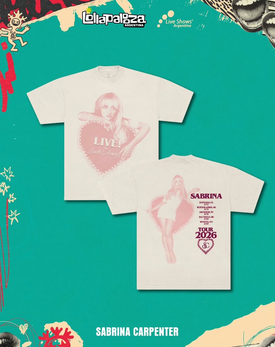 🚨| Sabrina Carpenter's merch for Lollapalooza Argentina 🇦🇷