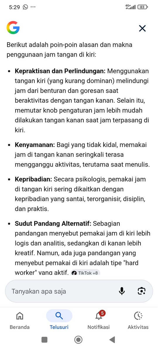 Orang aneh emang pake jam di tangan kanan