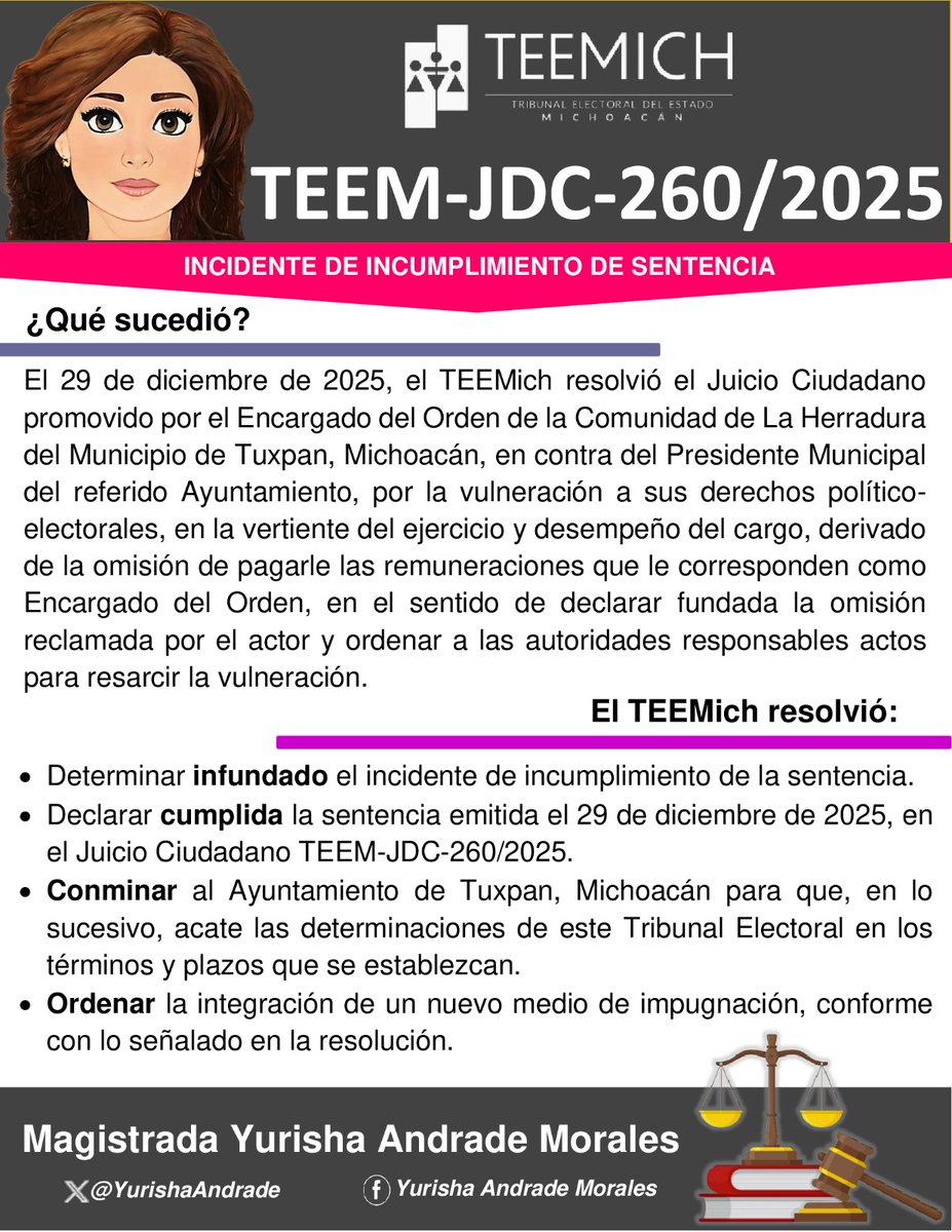 Magistrada Yurisha Andrade tweet media