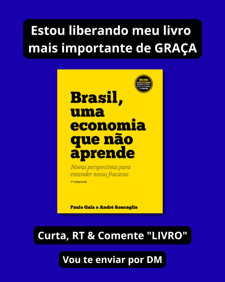 Quero que 1 milhão de brasileiros entendam por que estamos presos na armadilha da renda média.

E como a Complexidade Econômica pode nos tirar dela.

Por isso, nas próximas 48 horas, estou liberando gratuitamente:

"Brasil, uma economia que não aprende: Novas perspectivas para