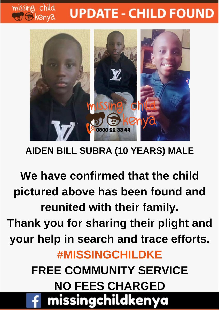 Missing Child Kenya Foundation tweet media