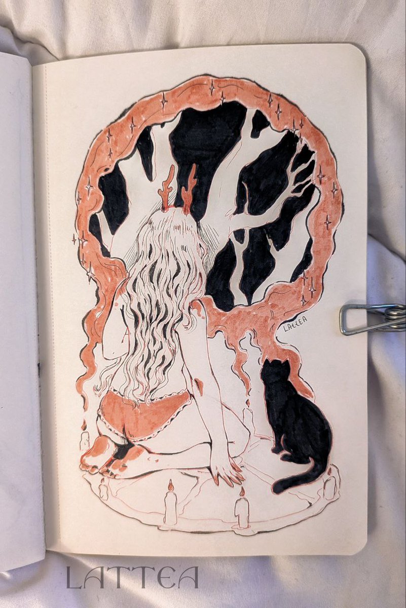 lattea_falco's tweet image. The ritual ✨ #sketch #wicca
