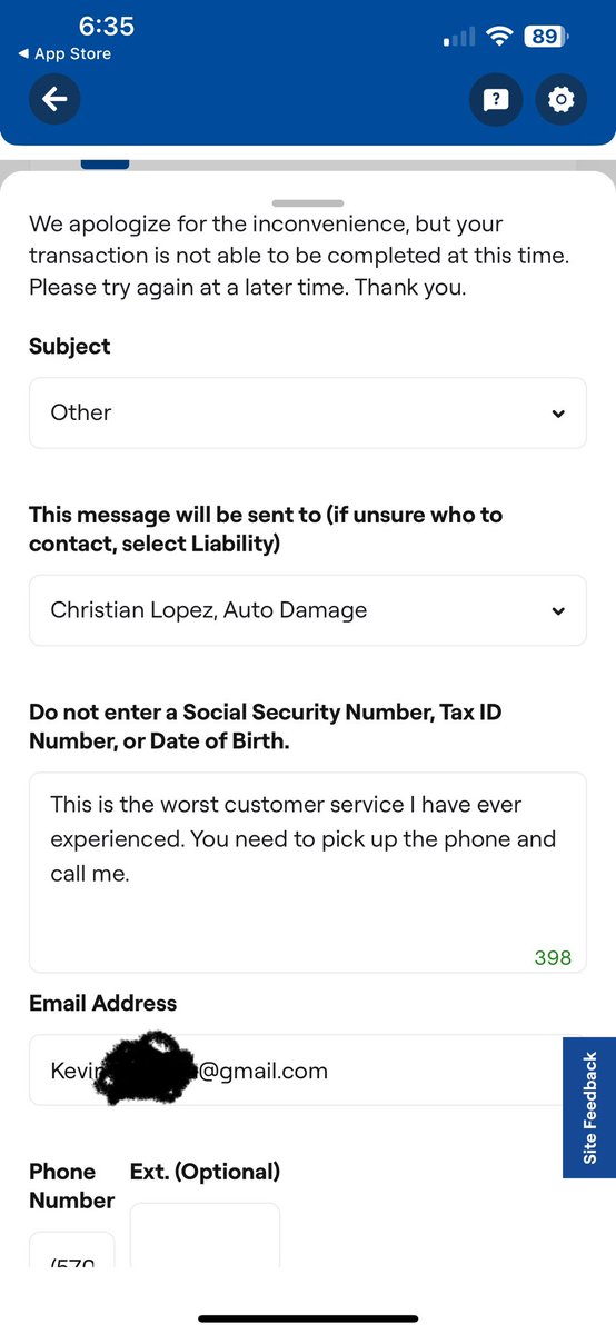 For the love of god <a href="/GEICO/">GEICO</a> can you fix your godforsaken app so I can message Mr. Christian Lopez who apparently doesn’t know how to pick up a god damn phone to return customer calls? This is the absolute worst customer service I have ever experienced.