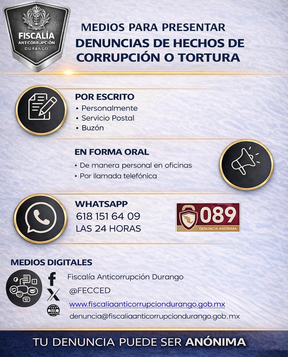Fiscalía Anticorrupción Durango tweet media