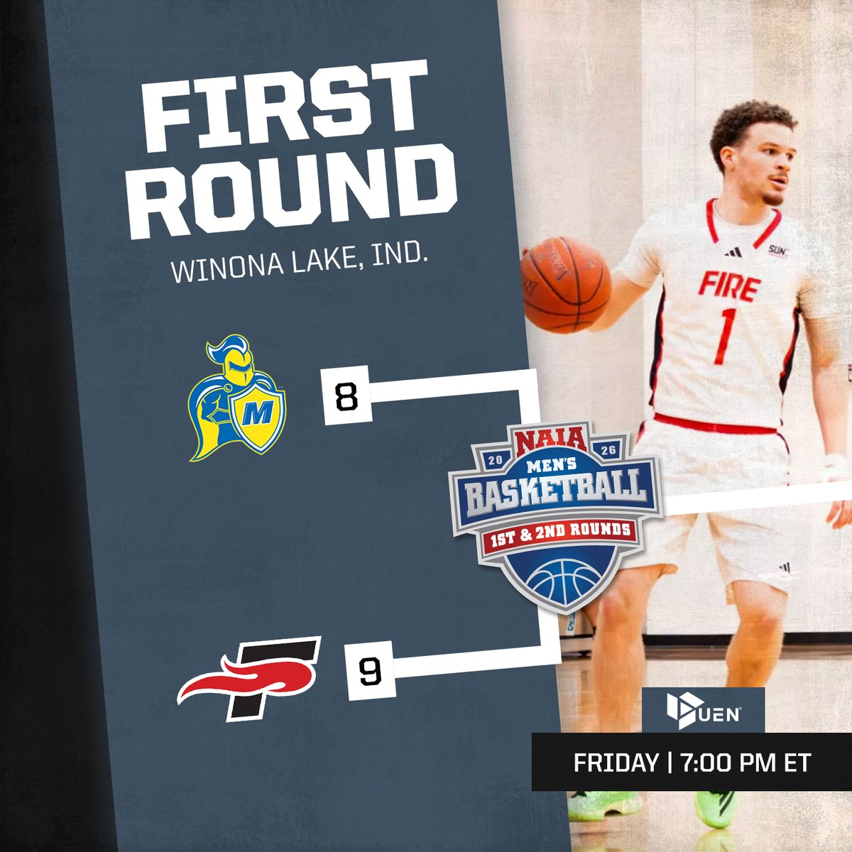 SunConference's tweet photo. 🏆 #𝐍𝐀𝐈𝐀𝐌𝐁𝐁 𝐅𝐢𝐫𝐬𝐭 𝐑𝐨𝐮𝐧𝐝

Good luck to @SEUFireMBB as the Fire take on Madonna (Mich.) in Winona Lake, Ind. in the First Round of the NAIA National Tournament!

Tune in live tomorrow at 
📺 https://t.co/6zgj7SUmGX

#TheSunStandard | #BattleForTheRedBanner https://t.co/zgYyeA29No