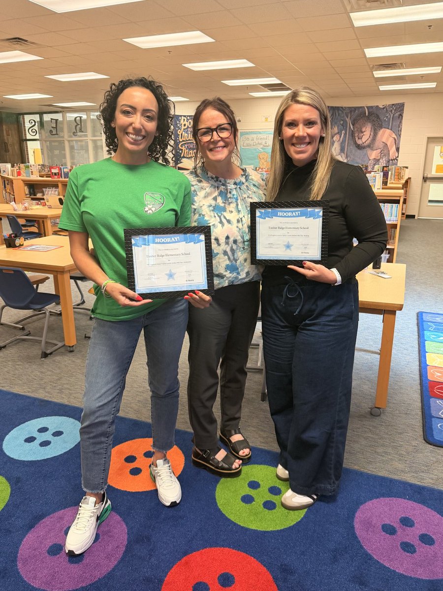 stacyrsalter's tweet photo. Celebrating our mid-year @iReadygrowth with some Hooray's during our staff PD with Dr. Lee. @TimberRidgeHCS https://t.co/V6TrEerF5l