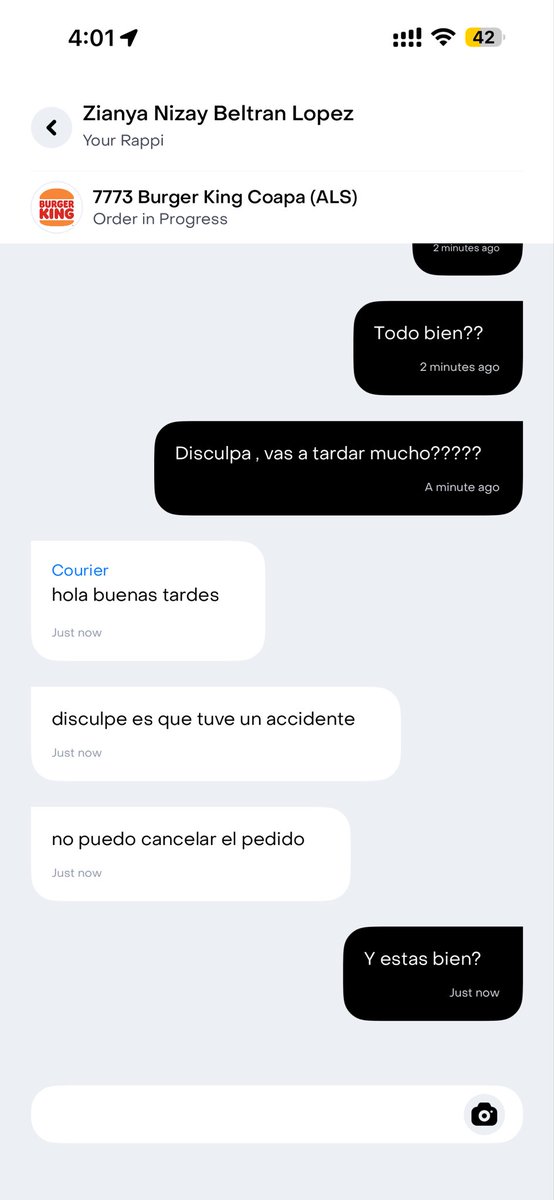 laevilbruja's tweet photo. @RappiMexico 2 horas de espera para un pedido, según el repartidor que me contactó lo atropellaron y el soporte de ustedes NO responde ni al repartidor ni a mí. Mi pedido sigue activo https://t.co/Mk0MRW9gE2