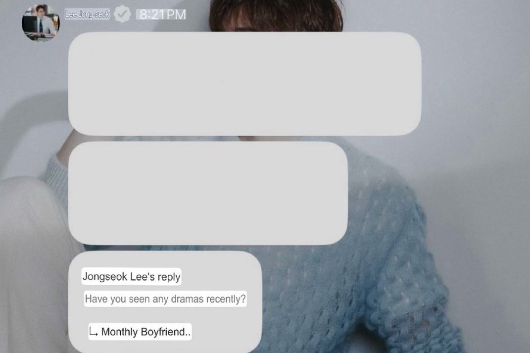 นักแสดงหนุ่ม อีจงซอก บอกล่าสุดว่า เพิ่งดู Boyfriend Ondemand ไปครับ

#JISOO <a href="/officialBLISSOO/">BLISSOO</a>