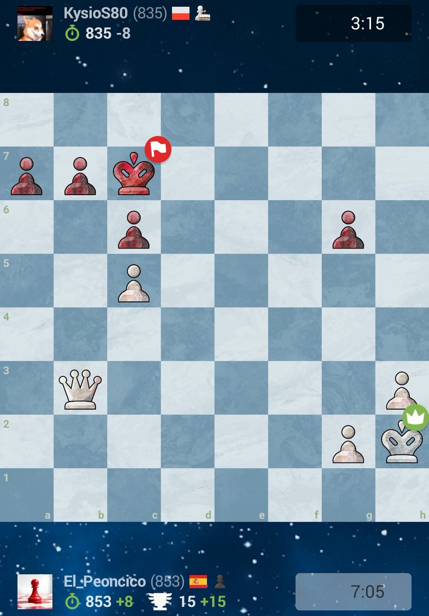 Ha sido una partida rápida 10+0 bastante reñida y bien peleada, pero en un momento dado mi rival se ha dejado la Dama, ganándosela gratis. Después de eso, ha decidido abandonar. ✌️😊

¡Tenéis la partida en <a href="/chesscom_es/">Chess.com en Español</a>!

#Ajedrez #ChessPunks #Chess ♟️

chess.com/live/game/1658…