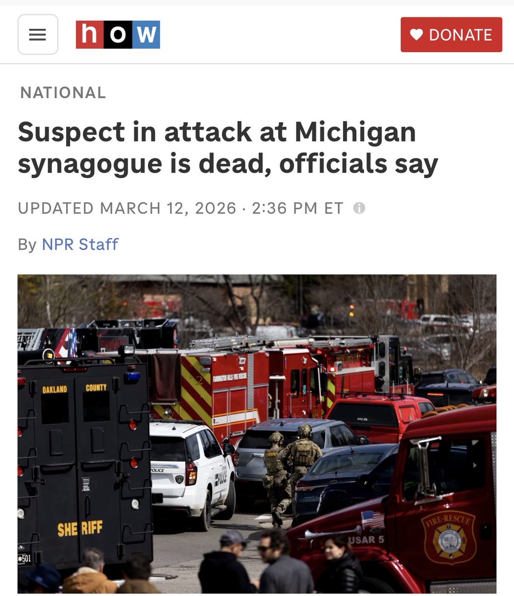 Antisemitism is a hateful stain we cannot tolerate. Thinking of those affected by the violence at the West Bloomfield Synagogue today. Every American deserves to feel safe in their place of worship.