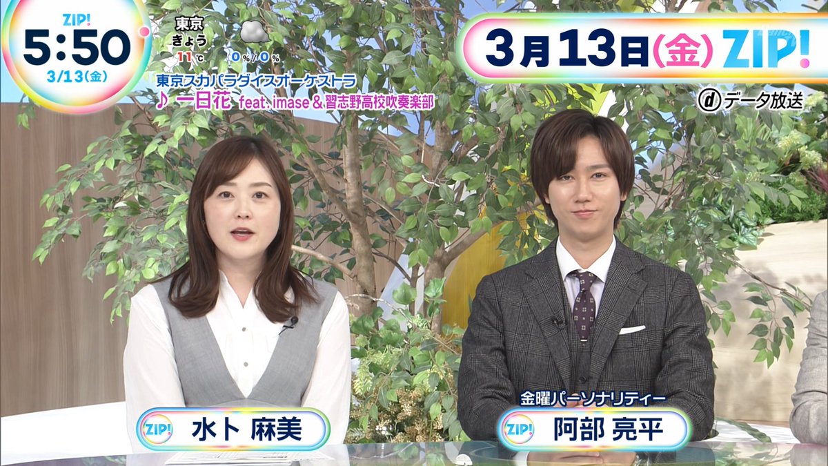 水卜麻美 阿部亮平 斎藤孝 山本健太 市來玲奈 北脇太基 Opening ZIP!