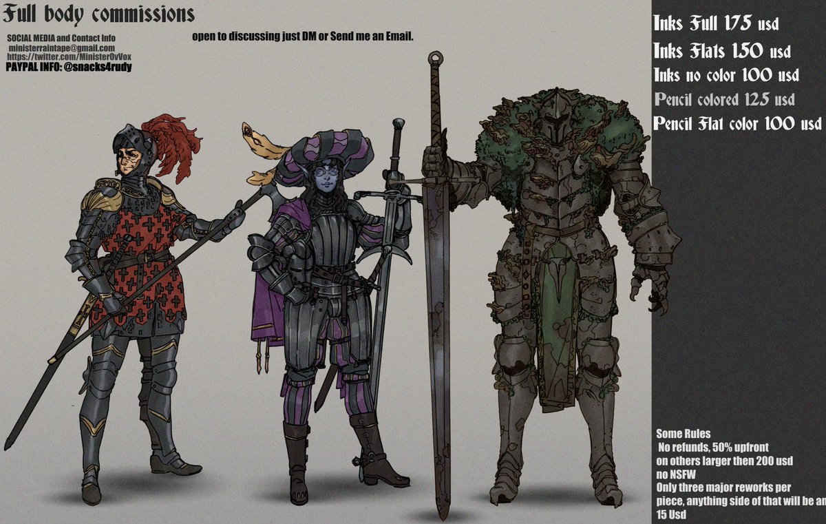 MinisterOvVox's tweet photo. Commissions are open again, but only single character ones, I won't be doing character sheets or larger projects for the time being. Thank you for your time, I'll leave a link to the form below! https://t.co/PJA9TlI2jR