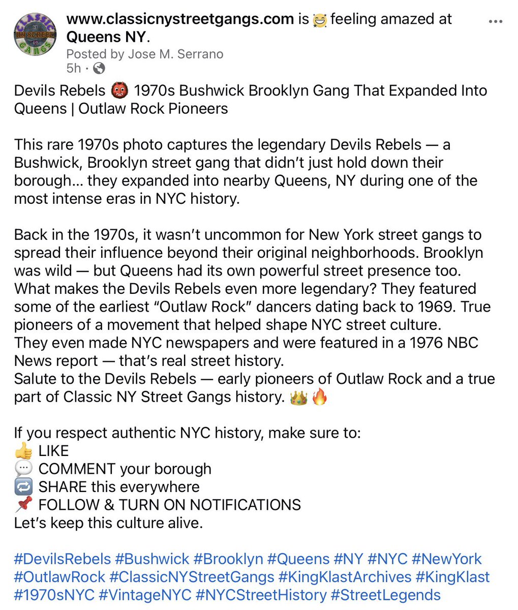 kingklast's tweet photo. Devils Rebels ๐น 1970s Bushwick Brooklyn Gang That Expanded Into Queens | Outlaw Rock Pioneers
#DevilsRebels #Bushwick #Brooklyn #Queens #NY #NYC #NewYork #OutlawRock #ClassicNYStreetGangs #KingKlastArchives #KingKlast #1970sNYC #VintageNYC #NYCStreetHistory #StreetLegends https://t.co/n4kZ6CcCGl