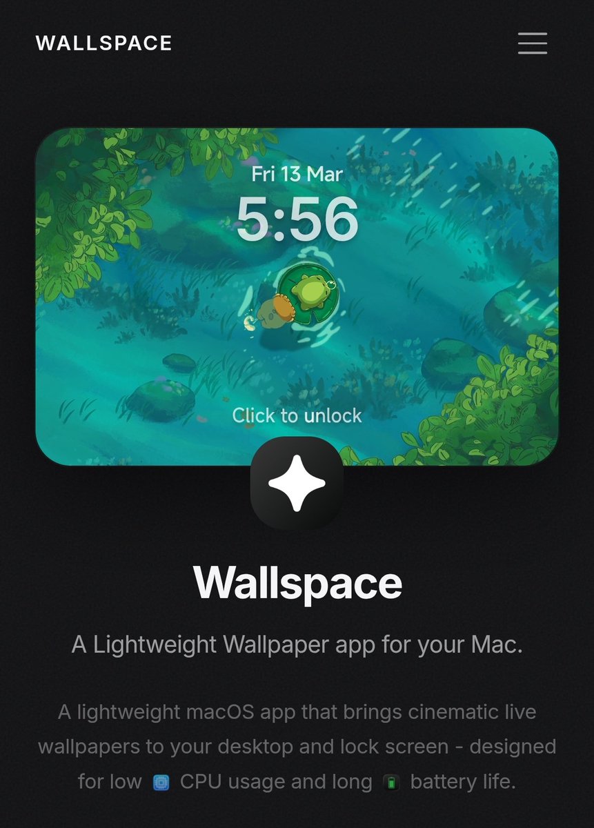 notionsultan's tweet photo. I’ve tried a lot of live wallpaper apps, but Wallspace is the first one that actually feels native to macOS. Clean UI, beautiful 4K wallpapers, and zero distractions like ads or sign-ups.

Try it yourself: https://t.co/hJZebBNTbr https://t.co/rAC5kMf3aH