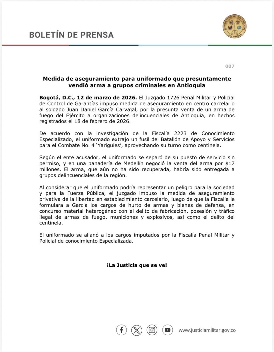 Justicia Penal Militar y Policial tweet media