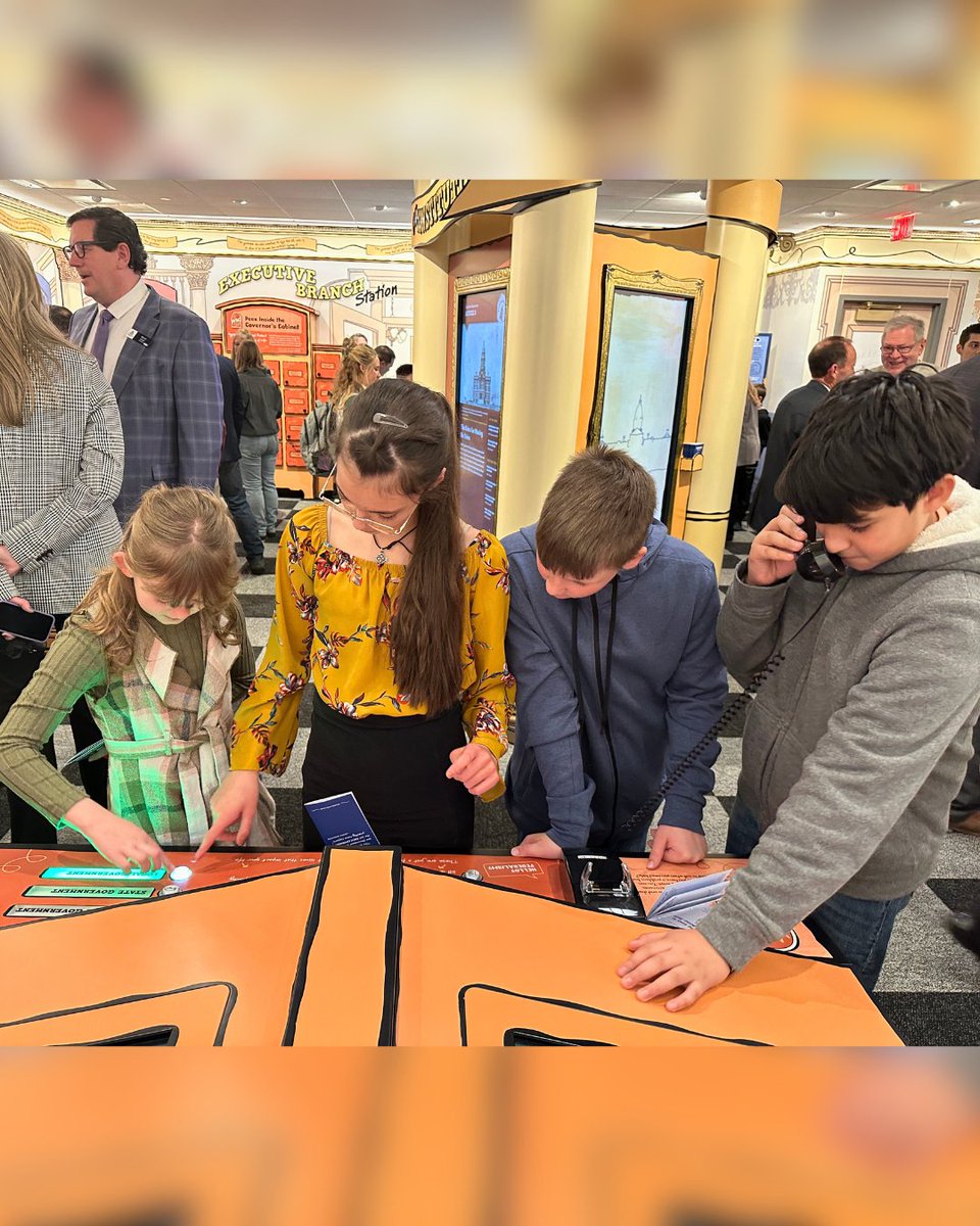 WYOEducation's tweet photo. The Civics Lab in the #Wyoming Capitol Extension is the perfect place for students in grades 5-8 to discover how government impacts them. It transforms democracy into a hands-on experiment and is aligned with #Wyoming state standards.
#WyDeptEd #CivicLearningWeek #CivicsAt250 https://t.co/b8bvnylfSr