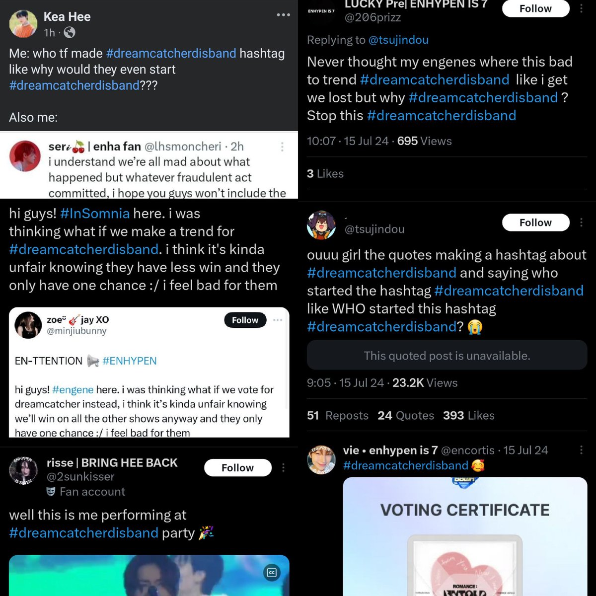right cuz after sending d*ath threats to singnie while she was on anxiety hiatus and trending disbanding hashtags cuz deukae won a fucking PRE VOTE POLL on idol champ im sure anyone would want to help them