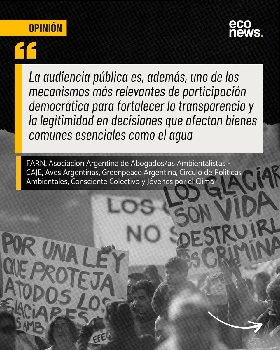 🏔️ La audiencia pública por la Ley de Glaciares marca números históricos.

📌 Ya hay más de 30 mil inscriptos para exponer su punto de vista sobre la reforma.

📢 En ese contexto, 7 organizaciones opinaron en una columna de EcoNews sobre la importancia de la participación