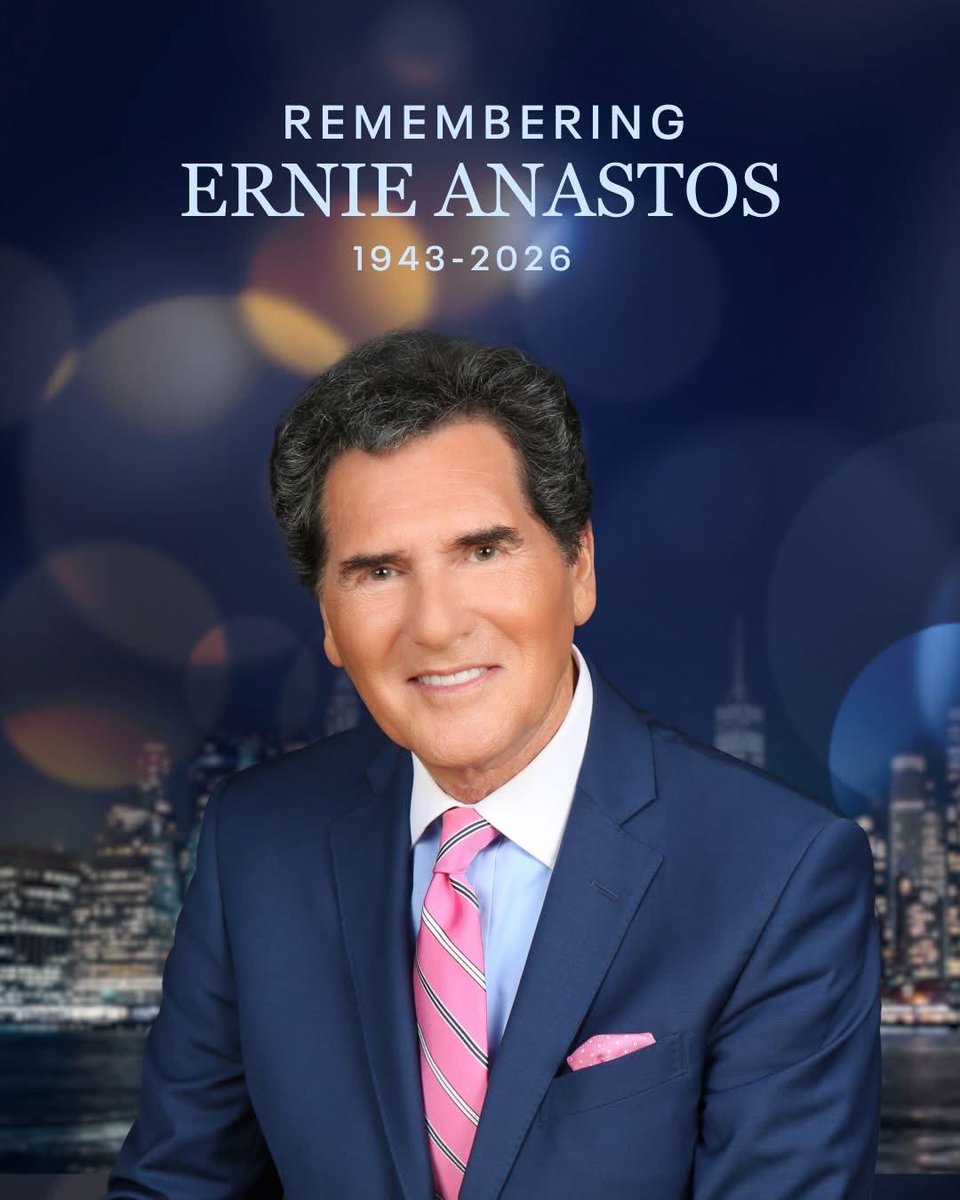 DeskofJRHoyne's tweet photo. #ErnieAnastos brought professionalism, credibility &amp; a steady voice to the news for generations of New Yorkers. A true giant of local journalism. Sending condolences to his family, colleagues &amp; the many viewers who trusted him each night. https://t.co/R0W8bVZCJX